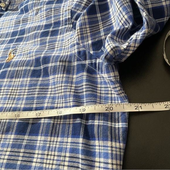 POLO Ralph Lauren Button Down Shirt Men's Plaid Blue White Size Small - Picture 5 of 7